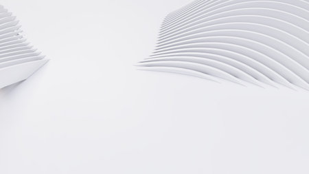 Abstract Curved Shapes. White Circular Background. Abstract background. 3d illustrationの写真素材