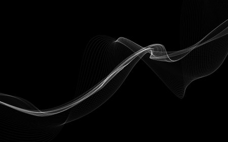 Dark abstract background with a glowing abstract waves, abstract backgroundの写真素材