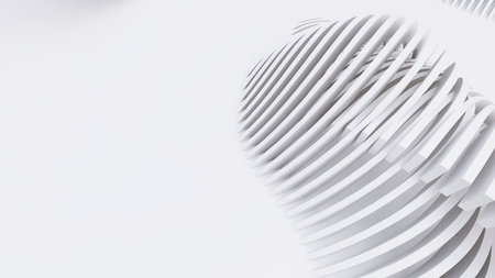 Abstract Curved Shapes. White Circular Background. Abstract background. 3d illustrationの写真素材