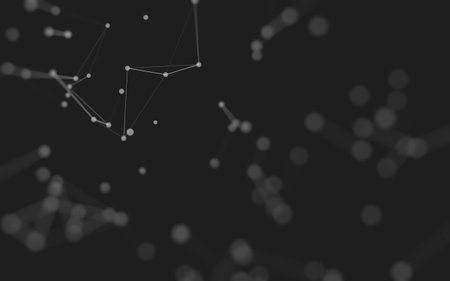 3d Abstract background. Molecules technology with polygonal shapes, connecting dots and lines. Connection structure. Big data visualization. 3d background.の写真素材