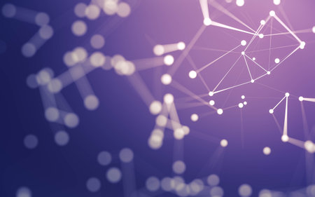 3d Abstract background. Molecules technology with polygonal shapes, connecting dots and lines. Connection structure. Big data visualization. 3d background.の写真素材