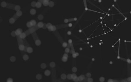 3d Abstract background. Molecules technology with polygonal shapes, connecting dots and lines. Connection structure. Big data visualization. 3d background.の写真素材