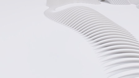 Abstract Curved Shapes. White Circular Background. Abstract background. 3d illustrationの写真素材