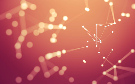 3d Abstract background. Molecules technology with polygonal shapes, connecting dots and lines. Connection structure. Big data visualization. 3d background.の写真素材