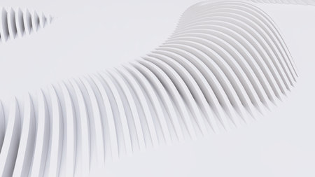 Abstract Curved Shapes. White Circular Background. Abstract background. 3d illustrationの写真素材