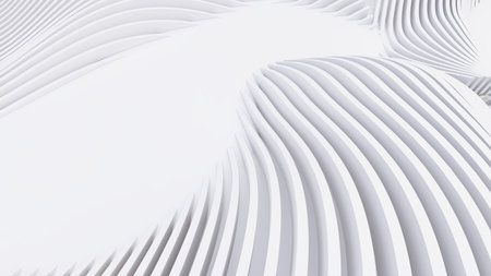 Abstract Curved Shapes. White Circular Background. Abstract background. 3d illustrationの写真素材