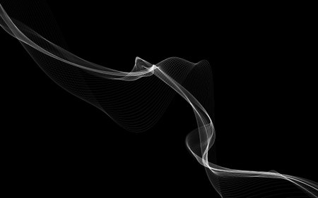 Dark abstract background with a glowing abstract waves, abstract backgroundの写真素材