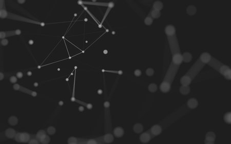3d Abstract background. Molecules technology with polygonal shapes, connecting dots and lines. Connection structure. Big data visualization. 3d background.の写真素材