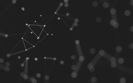 3d Abstract background. Molecules technology with polygonal shapes, connecting dots and lines. Connection structure. Big data visualization. 3d background.の写真素材