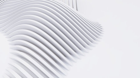 Abstract Curved Shapes. White Circular Background. Abstract background. 3d illustrationの写真素材