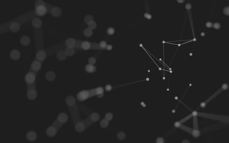 3d Abstract background. Molecules technology with polygonal shapes, connecting dots and lines. Connection structure. Big data visualization. 3d background.の写真素材