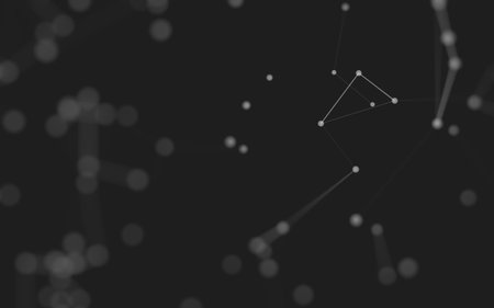 3d Abstract background. Molecules technology with polygonal shapes, connecting dots and lines. Connection structure. Big data visualization. 3d background.の写真素材