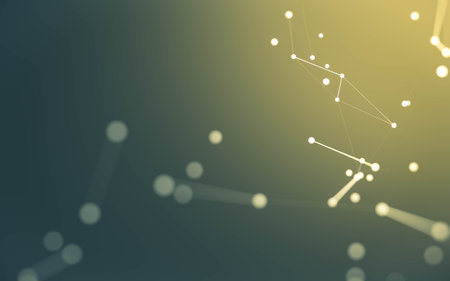3d Abstract background. Molecules technology with polygonal shapes, connecting dots and lines. Connection structure. Big data visualization. 3d background.の写真素材