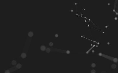 3d Abstract background. Molecules technology with polygonal shapes, connecting dots and lines. Connection structure. Big data visualization. 3d background.の写真素材