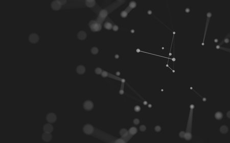 3d Abstract background. Molecules technology with polygonal shapes, connecting dots and lines. Connection structure. Big data visualization. 3d background.の写真素材
