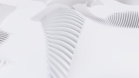 Abstract Curved Shapes. White Circular Background. Abstract background. 3d illustrationの写真素材
