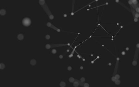 3d Abstract background. Molecules technology with polygonal shapes, connecting dots and lines. Connection structure. Big data visualization. 3d background.の写真素材