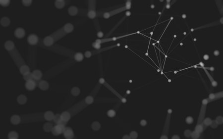 3d Abstract background. Molecules technology with polygonal shapes, connecting dots and lines. Connection structure. Big data visualization. 3d background.の写真素材