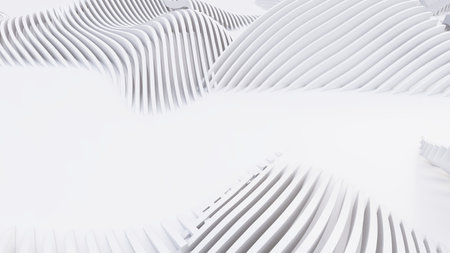 Abstract Curved Shapes. White Circular Background. Abstract background. 3d illustrationの写真素材