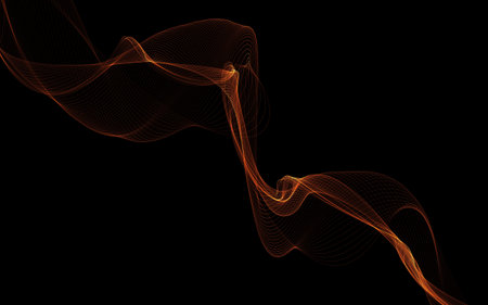 Dark abstract background with a glowing abstract waves, abstract backgroundの写真素材