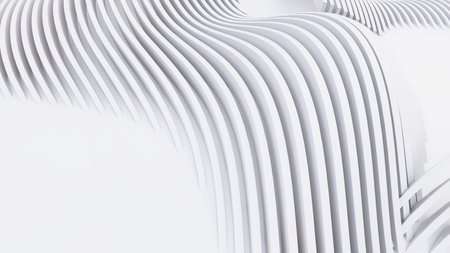 Abstract Curved Shapes. White Circular Background. Abstract background. 3d illustration