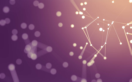 3d Abstract background. Molecules technology with polygonal shapes, connecting dots and lines. Connection structure. Big data visualization. 3d background.の写真素材