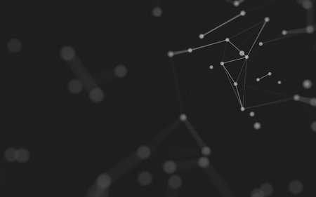3d Abstract background. Molecules technology with polygonal shapes, connecting dots and lines. Connection structure. Big data visualization. 3d background.の写真素材