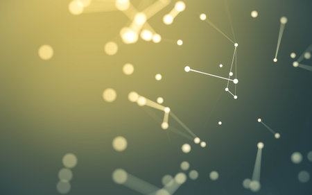 3d Abstract background. Molecules technology with polygonal shapes, connecting dots and lines. Connection structure. Big data visualization. 3d background.の写真素材