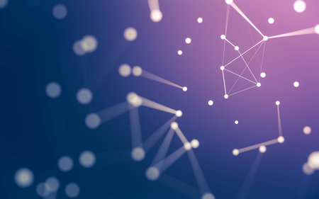 3d Abstract background. Molecules technology with polygonal shapes, connecting dots and lines. Connection structure. Big data visualization. 3d background.の写真素材