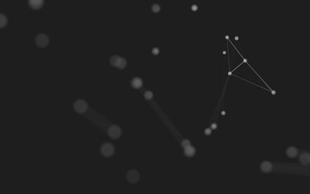 3d Abstract background. Molecules technology with polygonal shapes, connecting dots and lines. Connection structure. Big data visualization. 3d background.の写真素材