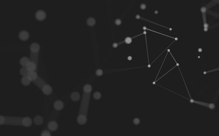 3d Abstract background. Molecules technology with polygonal shapes, connecting dots and lines. Connection structure. Big data visualization. 3d background.の写真素材
