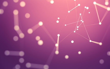 3d Abstract background. Molecules technology with polygonal shapes, connecting dots and lines. Connection structure. Big data visualization. 3d background.の写真素材