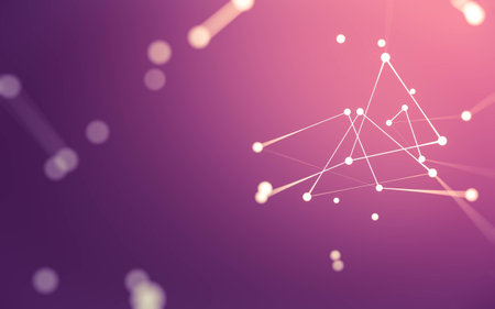 3d Abstract background. Molecules technology with polygonal shapes, connecting dots and lines. Connection structure. Big data visualization. 3d background.の写真素材