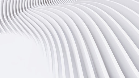 Abstract Curved Shapes. White Circular Background. Abstract background. 3d illustrationの写真素材
