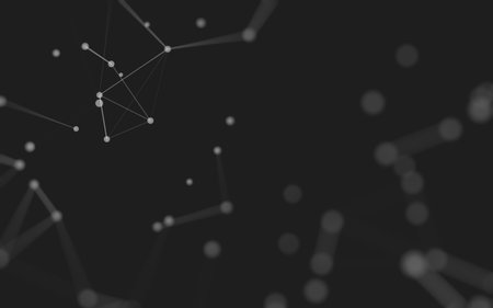 3d Abstract background. Molecules technology with polygonal shapes, connecting dots and lines. Connection structure. Big data visualization. 3d background.の写真素材