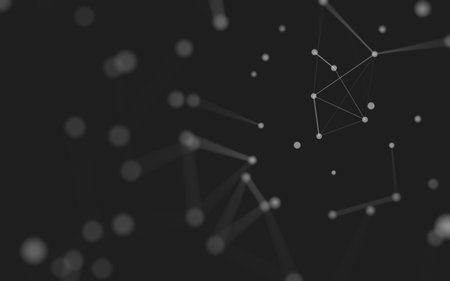3d Abstract background. Molecules technology with polygonal shapes, connecting dots and lines. Connection structure. Big data visualization. 3d background.の写真素材