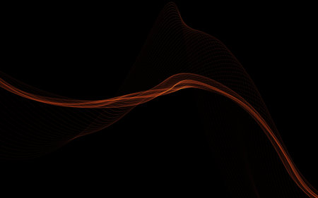 Dark abstract background with a glowing abstract waves, abstract backgroundの写真素材