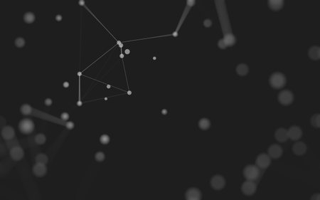 3d Abstract background. Molecules technology with polygonal shapes, connecting dots and lines. Connection structure. Big data visualization. 3d background.の写真素材