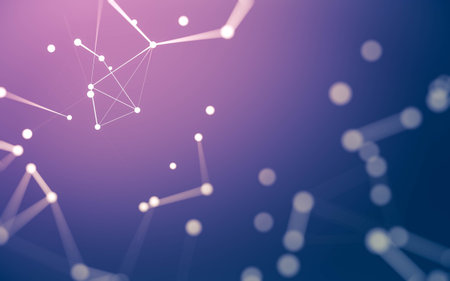 3d Abstract background. Molecules technology with polygonal shapes, connecting dots and lines. Connection structure. Big data visualization. 3d background.の写真素材