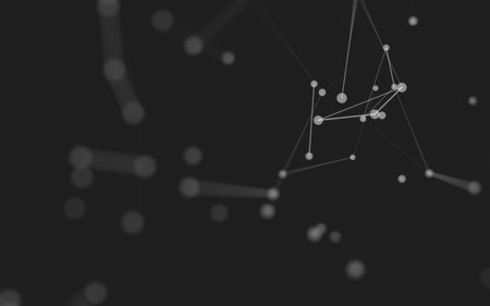 3d Abstract background. Molecules technology with polygonal shapes, connecting dots and lines. Connection structure. Big data visualization. 3d background.の写真素材