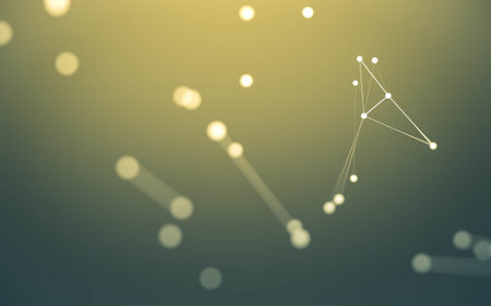 3d Abstract background. Molecules technology with polygonal shapes, connecting dots and lines. Connection structure. Big data visualization. 3d background.の写真素材