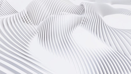Abstract Curved Shapes. White Circular Background. Abstract background. 3d illustration