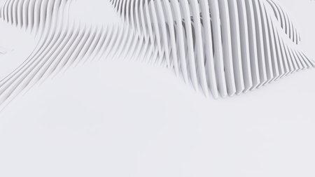 Abstract Curved Shapes. White Circular Background. Abstract background. 3d illustrationの写真素材