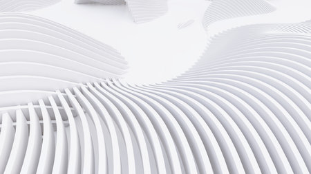 Abstract Curved Shapes. White Circular Background. Abstract background. 3d illustration
