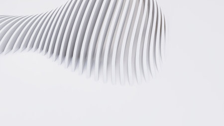 Abstract Curved Shapes. White Circular Background. Abstract background. 3d illustrationの写真素材