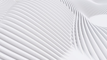 Abstract Curved Shapes. White Circular Background. Abstract background. 3d illustration