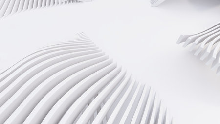 Abstract Curved Shapes. White Circular Background. Abstract background. 3d illustration