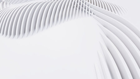 Abstract Curved Shapes. White Circular Background. Abstract background. 3d illustration