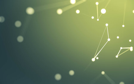 3d Abstract background. Molecules technology with polygonal shapes, connecting dots and lines....