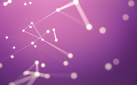 3d Abstract background. Molecules technology with polygonal shapes, connecting dots and lines. Connection structure. Big data visualization. 3d background.の写真素材